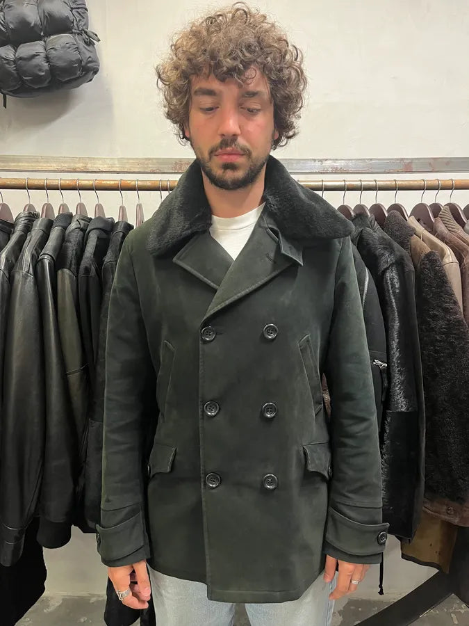 AW2008 Emporio Armani Dark Green Caban Dark Buttoned Jacket (M/L) qPGBNOE 1