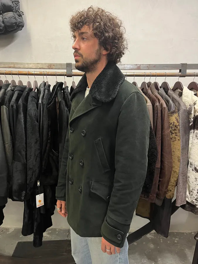 AW2008 Emporio Armani Dark Green Caban Dark Buttoned Jacket (M/L) qPGBNOE 2