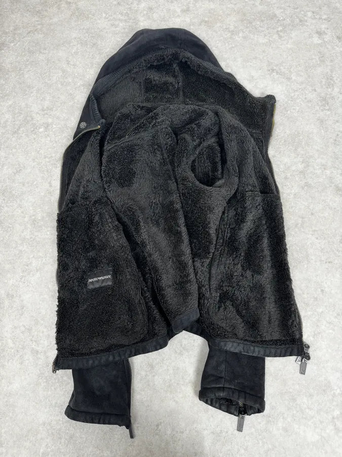 AW2008 Emporio Armani Hooded Soft Black Jacket QvZqoQE 7