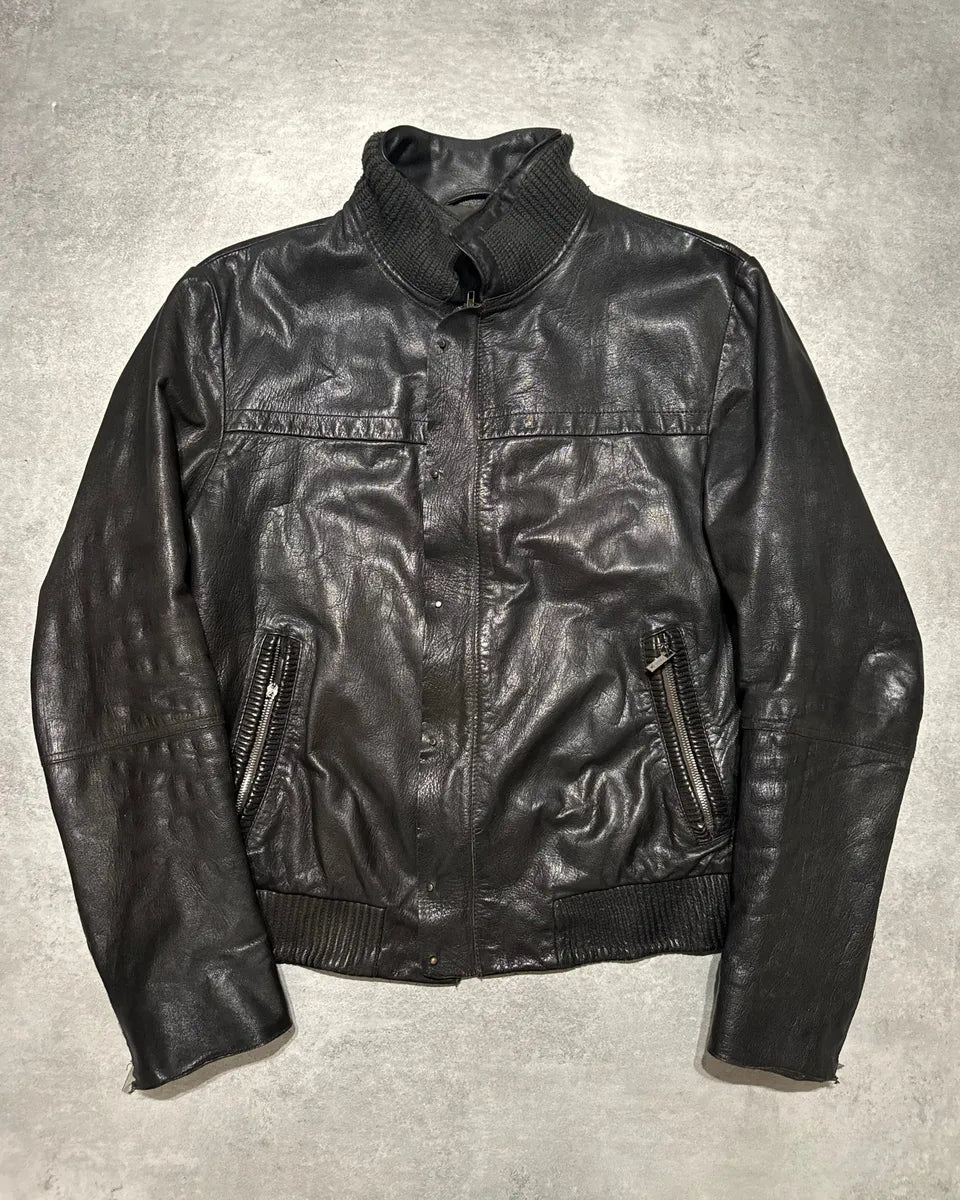 AW2008 Emporio Armani Obscure Premium Alpha Leather Jacket mlSlUNa 0
