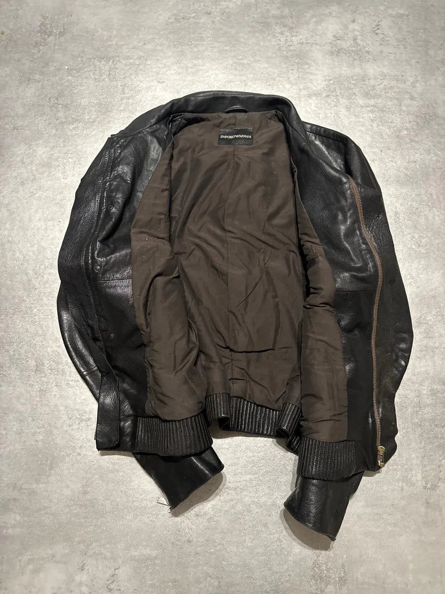 AW2008 Emporio Armani Obscure Premium Alpha Leather Jacket mlSlUNa 11