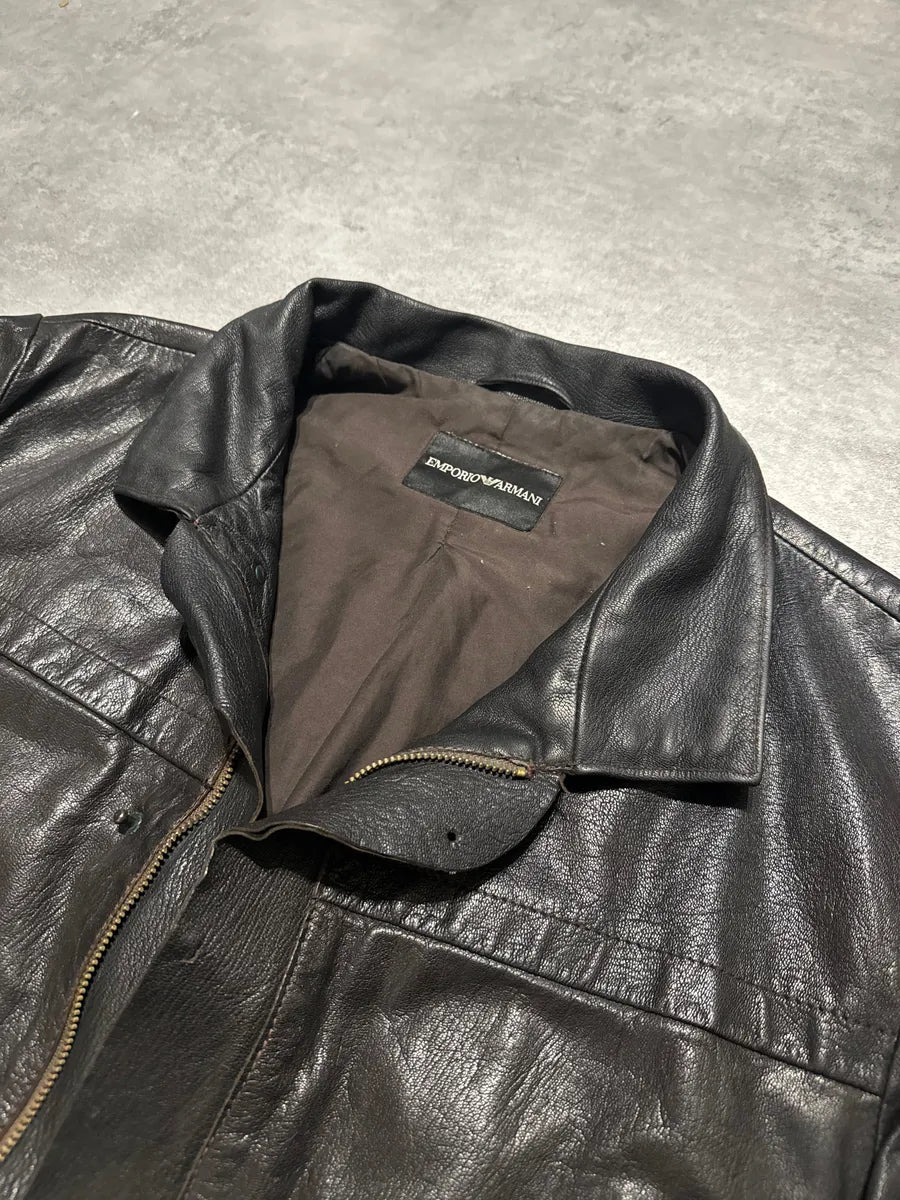 AW2008 Emporio Armani Obscure Premium Alpha Leather Jacket mlSlUNa 12
