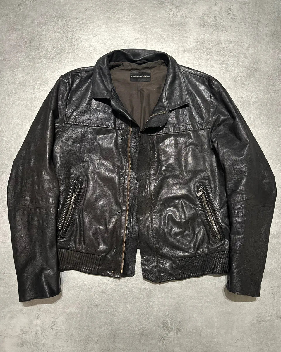 AW2008 Emporio Armani Obscure Premium Alpha Leather Jacket mlSlUNa 13