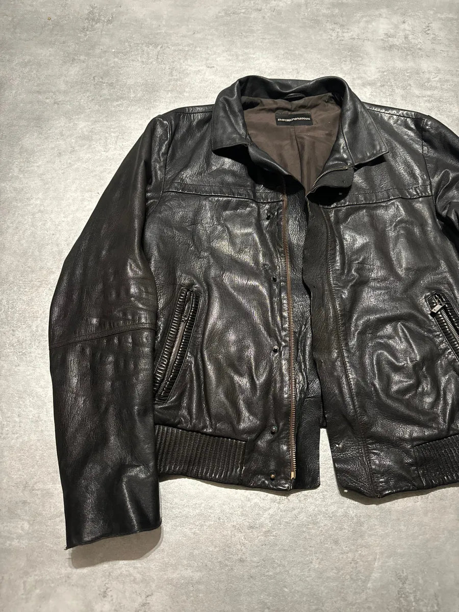 AW2008 Emporio Armani Obscure Premium Alpha Leather Jacket mlSlUNa 5