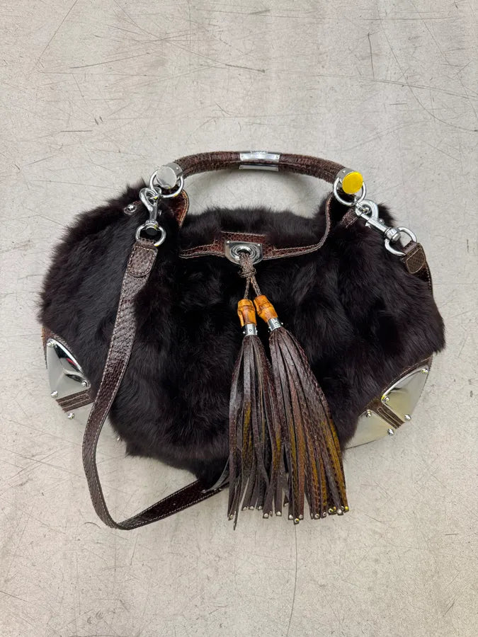 AW2008 Gucci Babouska Indy Leather Fur Python Bag by Frida Giannini jaYRQgC 0