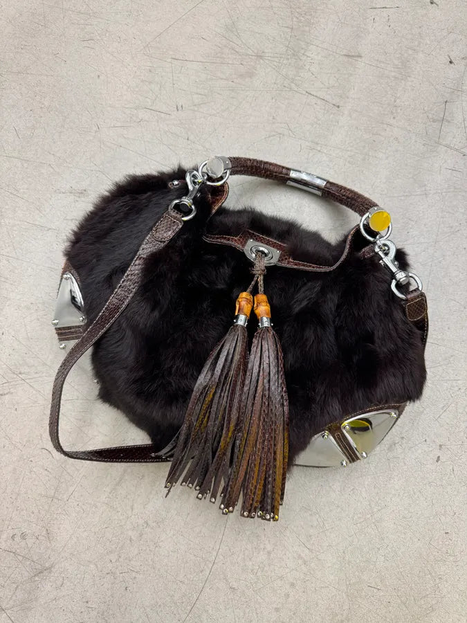 AW2008 Gucci Babouska Indy Leather Fur Python Bag by Frida Giannini jaYRQgC 1
