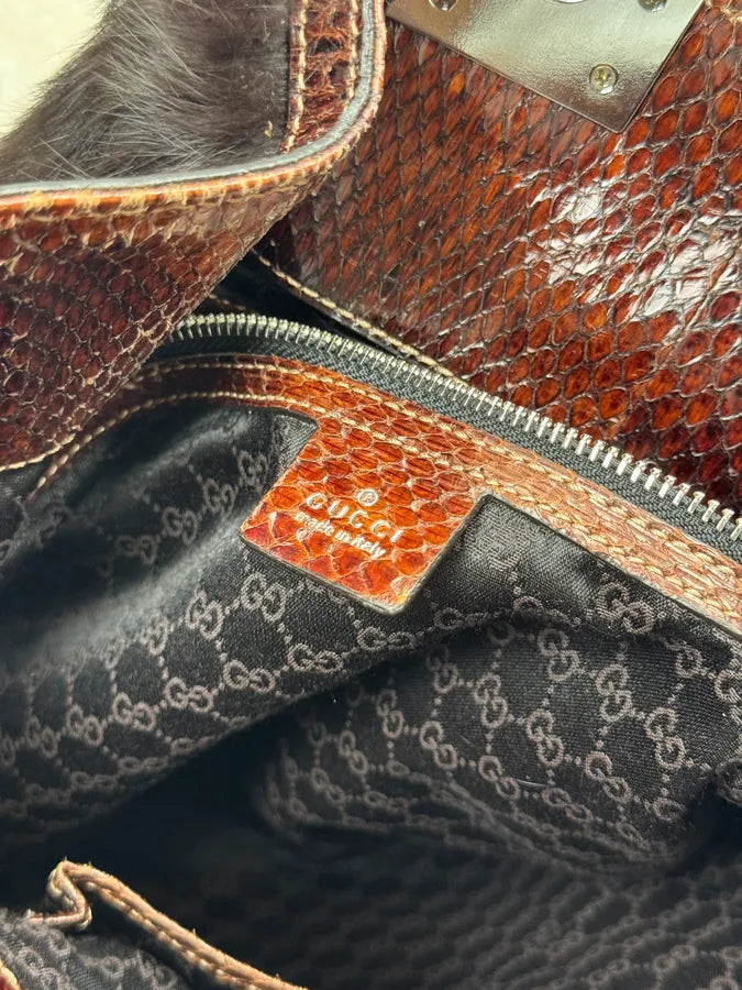 AW2008 Gucci Babouska Indy Leather Fur Python Bag by Frida Giannini jaYRQgC 11