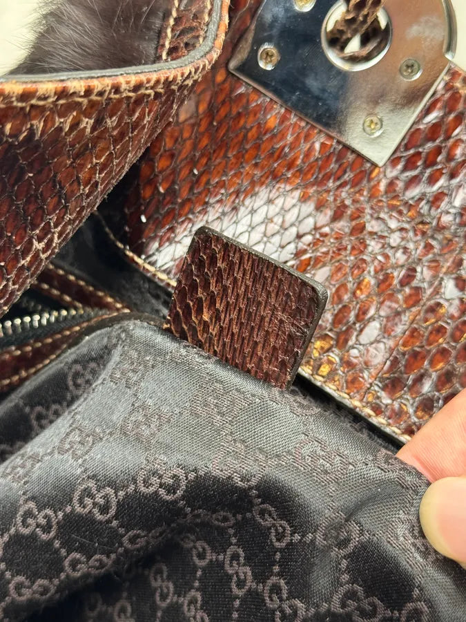AW2008 Gucci Babouska Indy Leather Fur Python Bag by Frida Giannini jaYRQgC 12