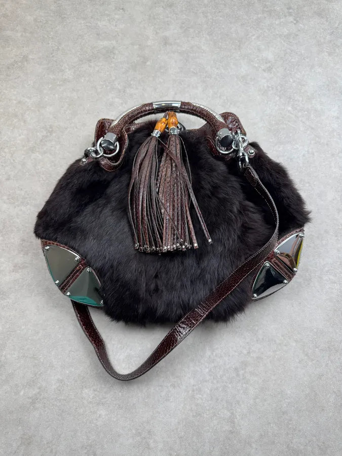 AW2008 Gucci Babouska Indy Leather Fur Python Bag by Frida Giannini jaYRQgC 3