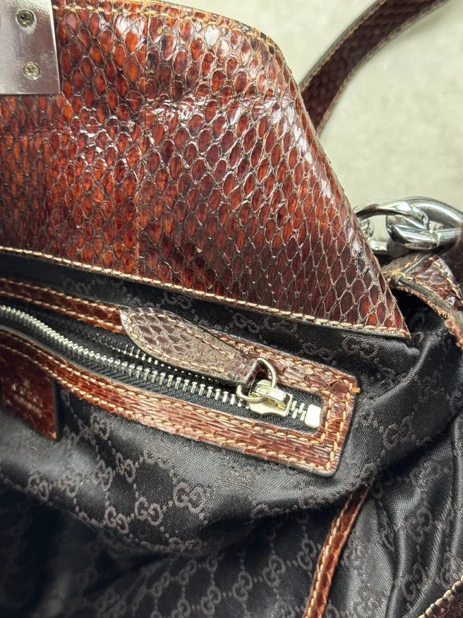AW2008 Gucci Babouska Indy Leather Fur Python Bag by Frida Giannini jaYRQgC 4