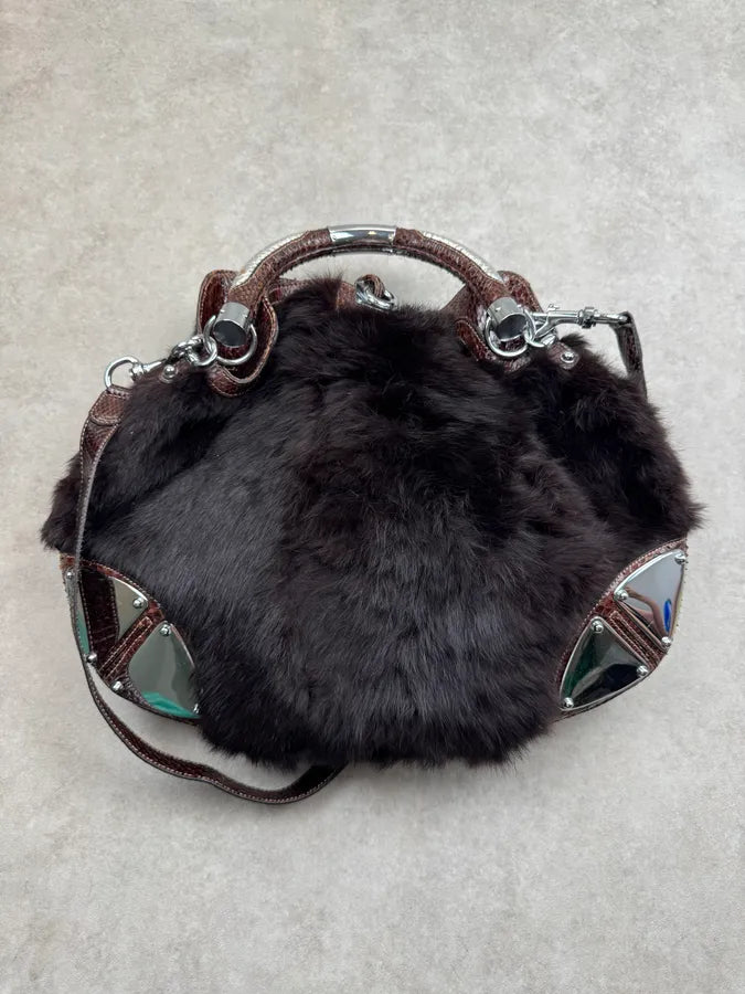 AW2008 Gucci Babouska Indy Leather Fur Python Bag by Frida Giannini jaYRQgC 5