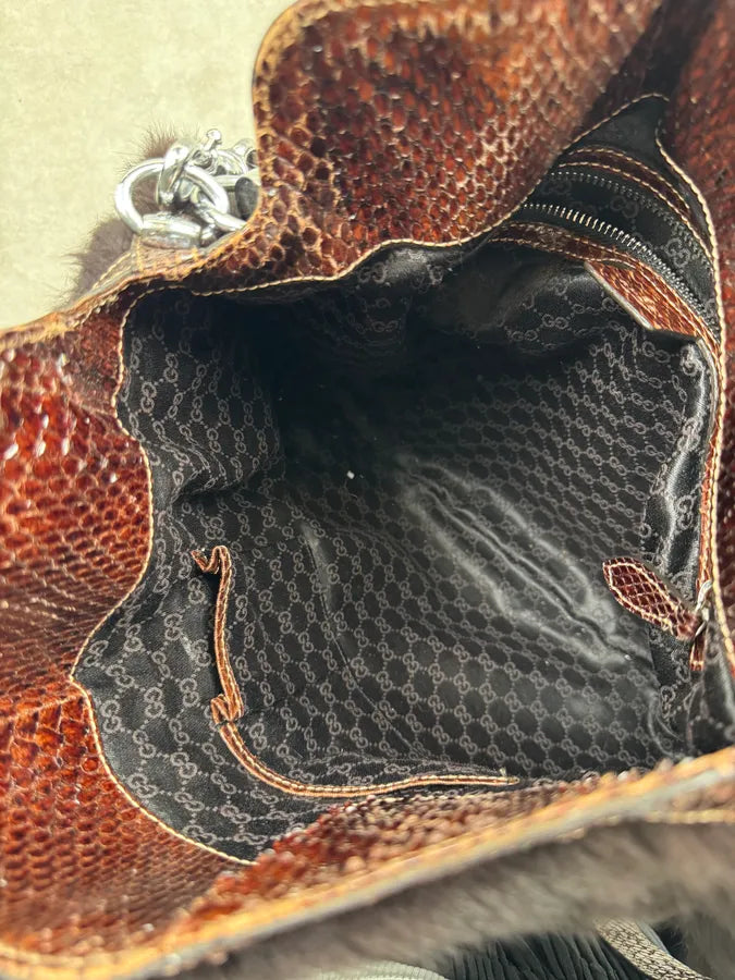 AW2008 Gucci Babouska Indy Leather Fur Python Bag by Frida Giannini jaYRQgC 8
