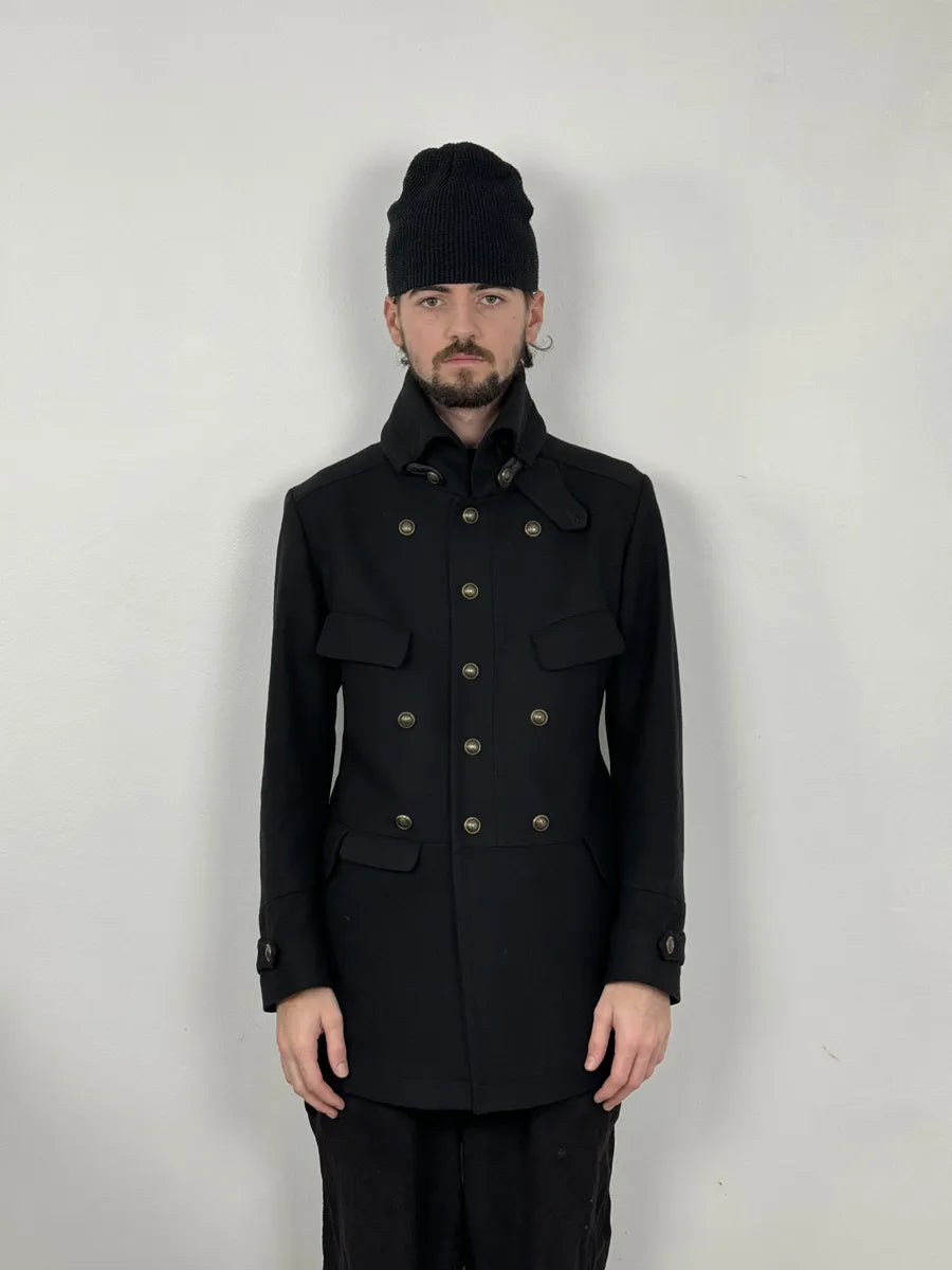 AW2008 Gucci Black Buttoned Classy Trench Coat kEoStht 1