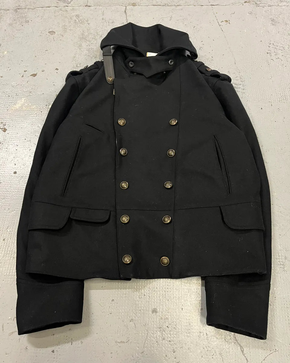 AW2008 Gucci Black Buttoned Officer Wool Jacket by Frida Giannini bBAQgJa 2