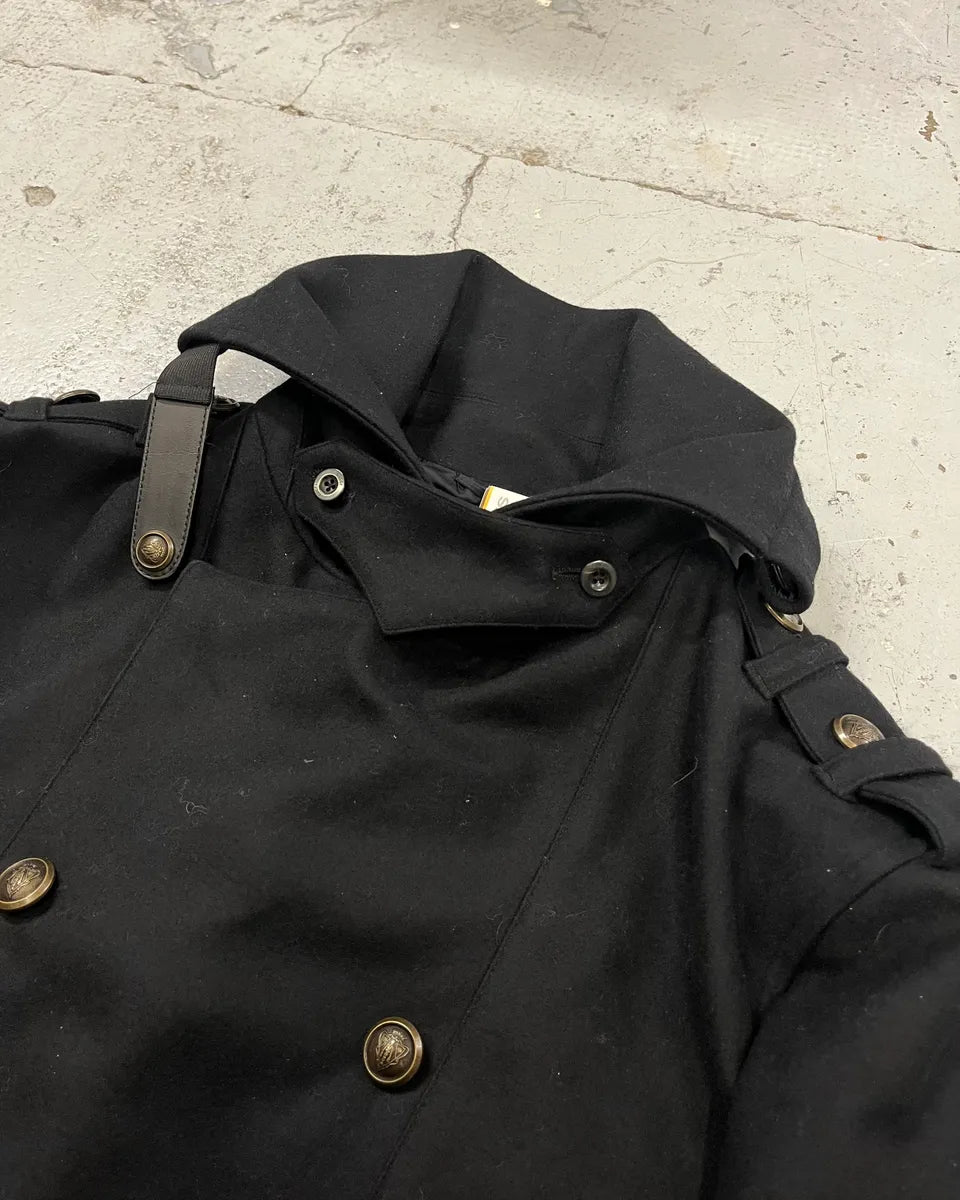 AW2008 Gucci Black Buttoned Officer Wool Jacket by Frida Giannini bBAQgJa 3