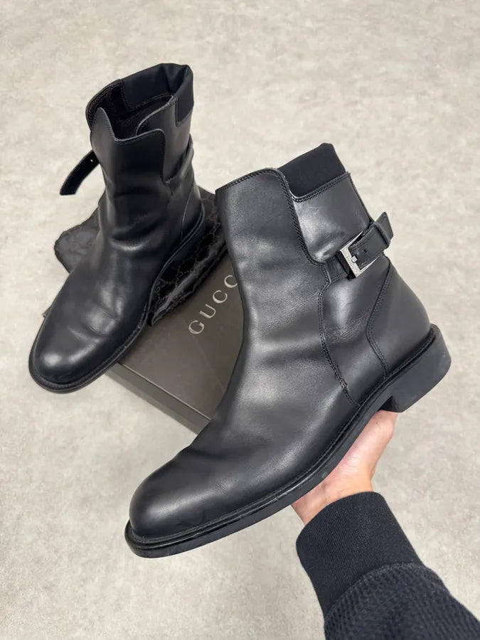 AW2008 Gucci Black Leather Classy Boots NRpQxAP 0
