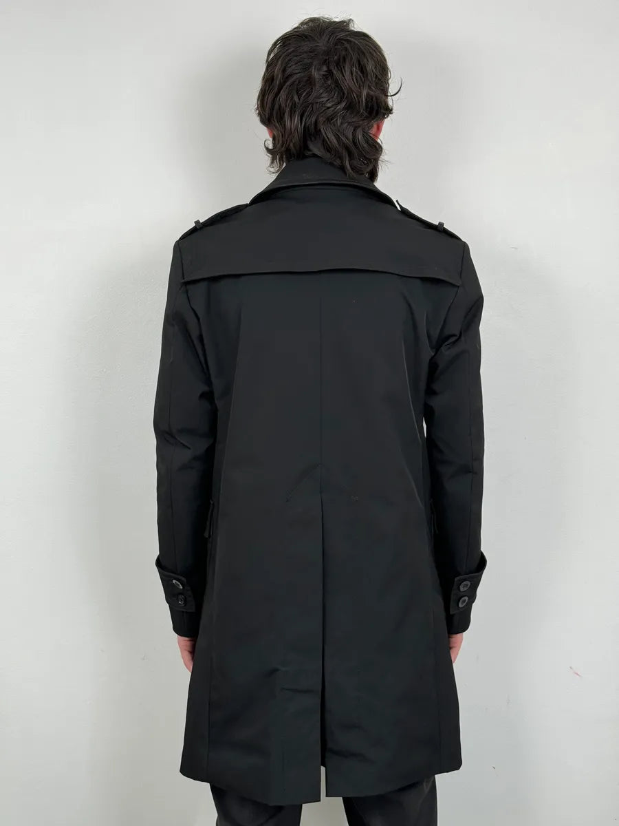 AW2008 Gucci Black Premium Buttoned Trench Coat UxhxdEj 2