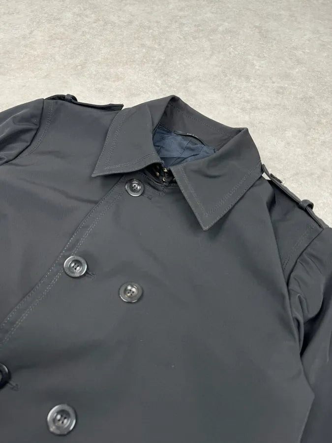 AW2008 Gucci Black Premium Buttoned Trench Coat UxhxdEj 4