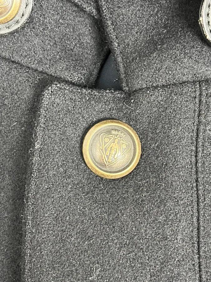 AW2008 Gucci Black Wool Buttoned Premium Jacket by Frida Giannini zwvGrOE 10