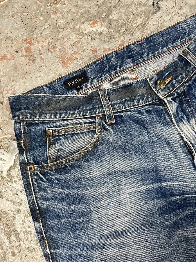 AW2008 Gucci Blue Slim Denim Jeans uTiCrMO 5