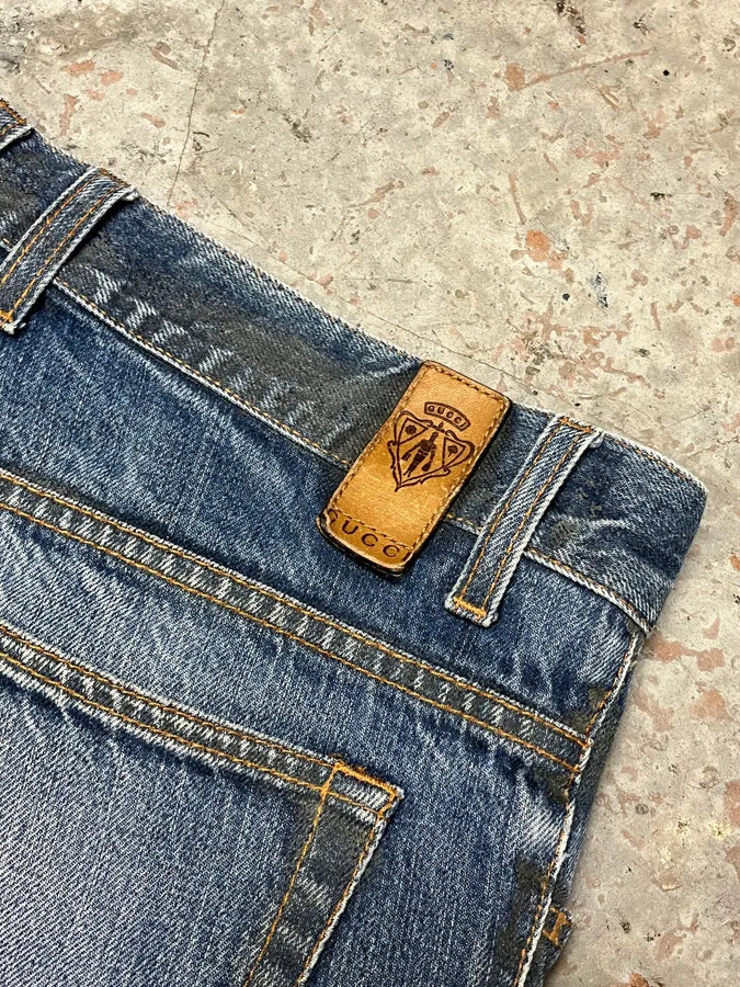 AW2008 Gucci Blue Slim Denim Jeans uTiCrMO 7