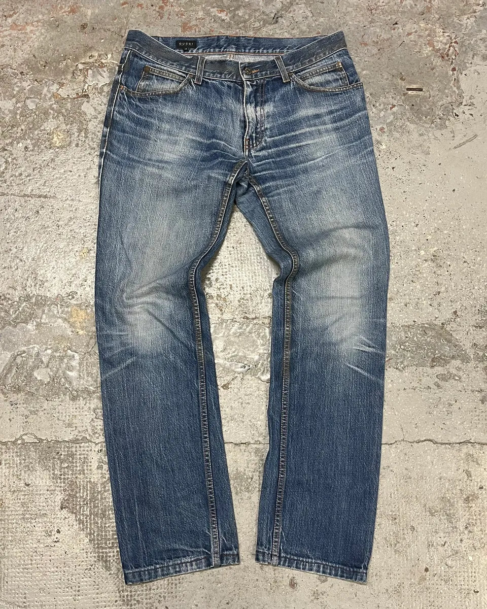 AW2008 Gucci Blue Slim Denim Jeans uTiCrMO 0