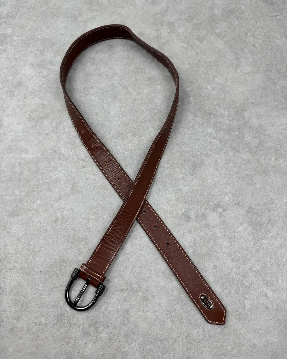 AW2008 Gucci Brown Leather Belt by Frida Giannini lELGaCV 0