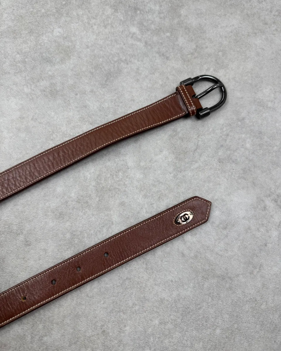 AW2008 Gucci Brown Leather Belt by Frida Giannini lELGaCV 3