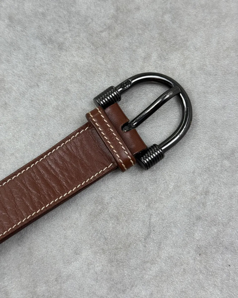 AW2008 Gucci Brown Leather Belt by Frida Giannini lELGaCV 4