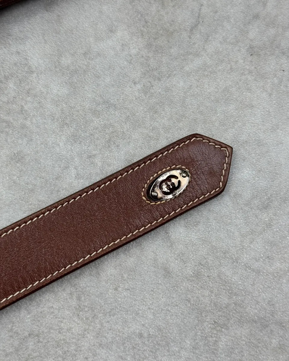 AW2008 Gucci Brown Leather Belt by Frida Giannini lELGaCV 5