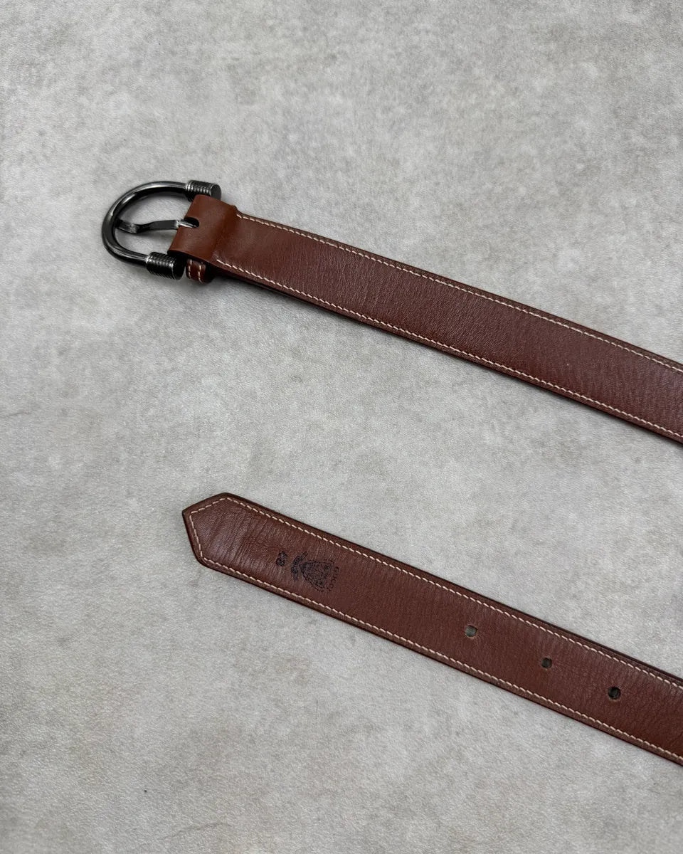 AW2008 Gucci Brown Leather Belt by Frida Giannini lELGaCV 6