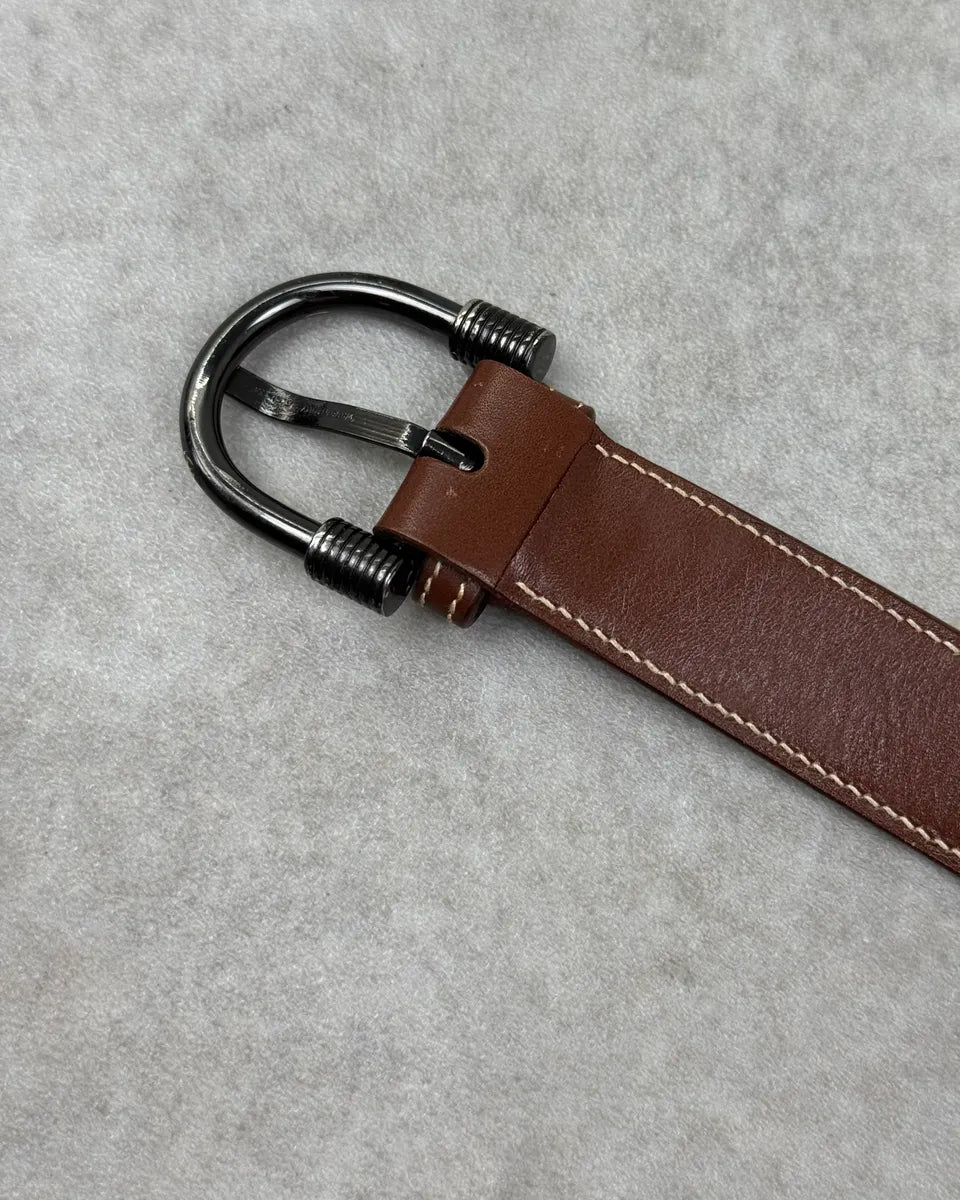 AW2008 Gucci Brown Leather Belt by Frida Giannini lELGaCV 7
