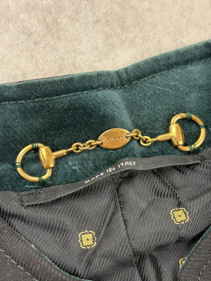 AW2008 Gucci Dark Green Velvet Blazer Jacket by Frida Giannini LXVfwpC 10