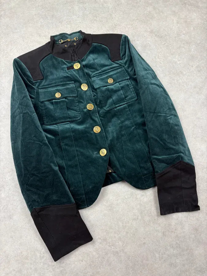 AW2008 Gucci Dark Green Velvet Blazer Jacket by Frida Giannini LXVfwpC 3