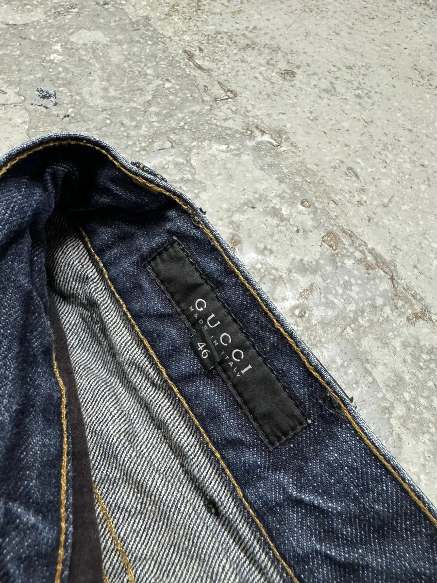AW2008 Gucci Navy Brut Blue Regular Denim Jeans NiolIud 11