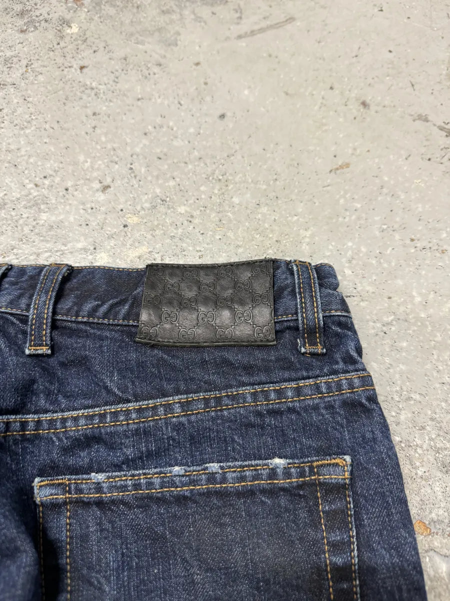 AW2008 Gucci Navy Brut Blue Regular Denim Jeans NiolIud 5