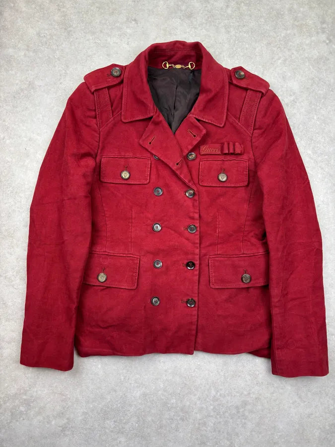 AW2008 Gucci Red Officer Buttoned Jacket by Frida Giannini sMFTqAX 0