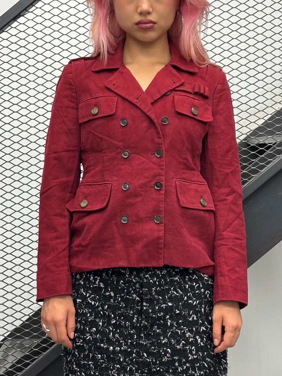 AW2008 Gucci Red Officer Buttoned Jacket by Frida Giannini sMFTqAX 1