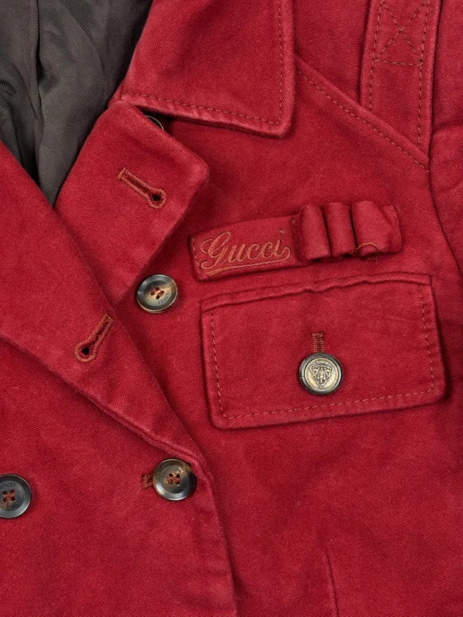 AW2008 Gucci Red Officer Buttoned Jacket by Frida Giannini sMFTqAX 7