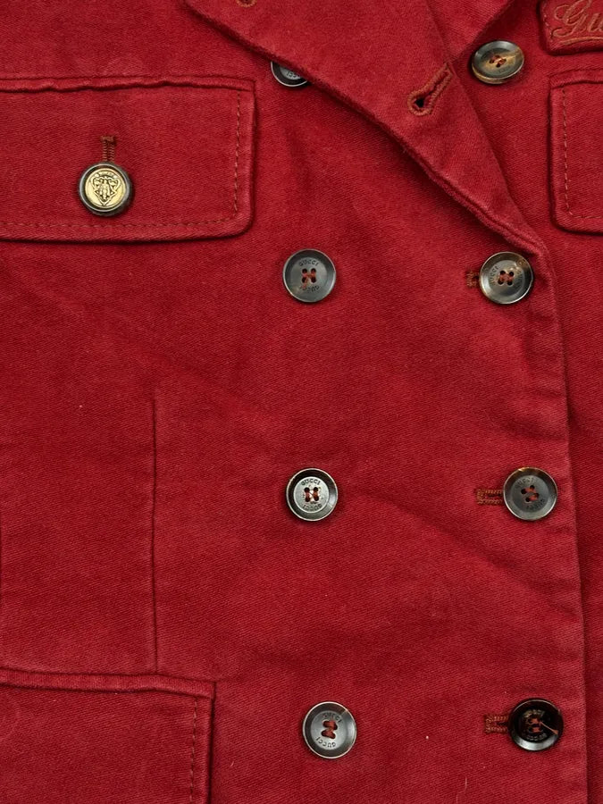 AW2008 Gucci Red Officer Buttoned Jacket by Frida Giannini sMFTqAX 8