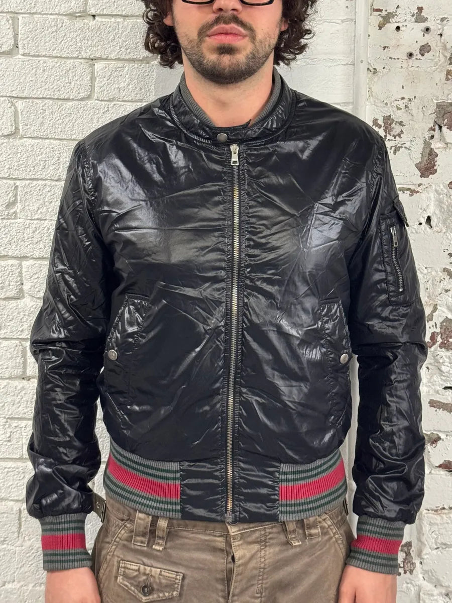 AW2008 Gucci Signature Black Bomber Jacket by Frida Giannini kEZuhEA 1