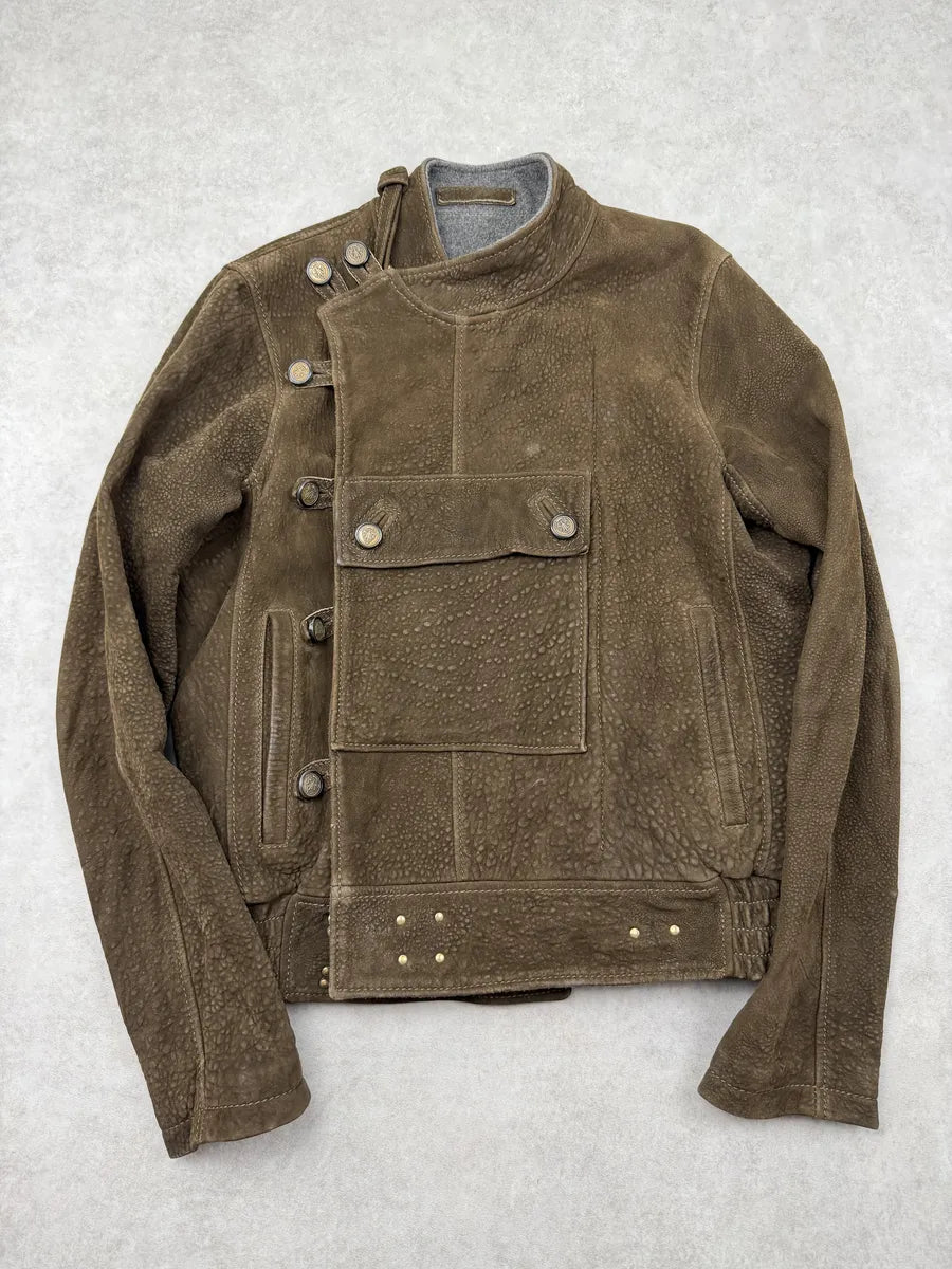 AW2008 Gucci Swedish Brown Grained Leather Jacket by Frida Giannini syEjcph 0