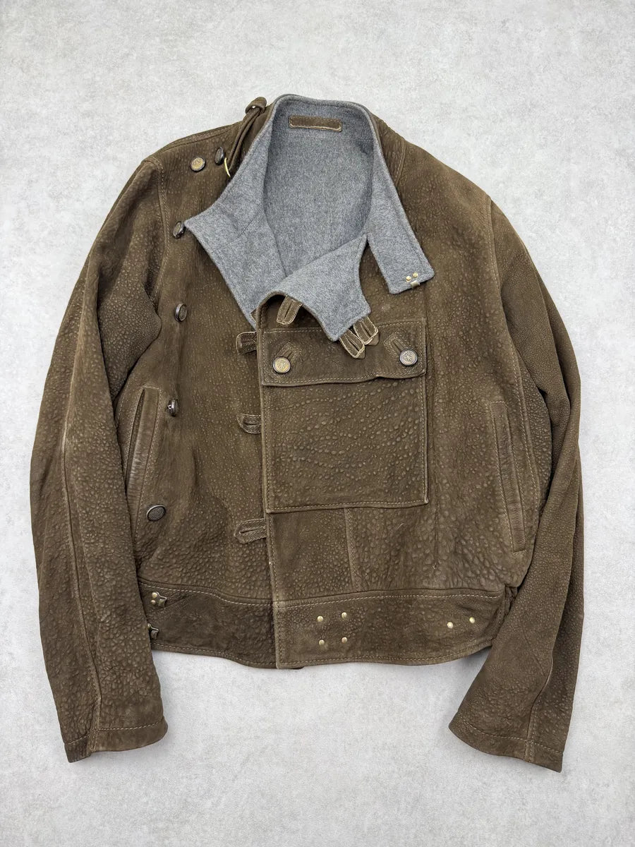 AW2008 Gucci Swedish Brown Grained Leather Jacket by Frida Giannini syEjcph 8