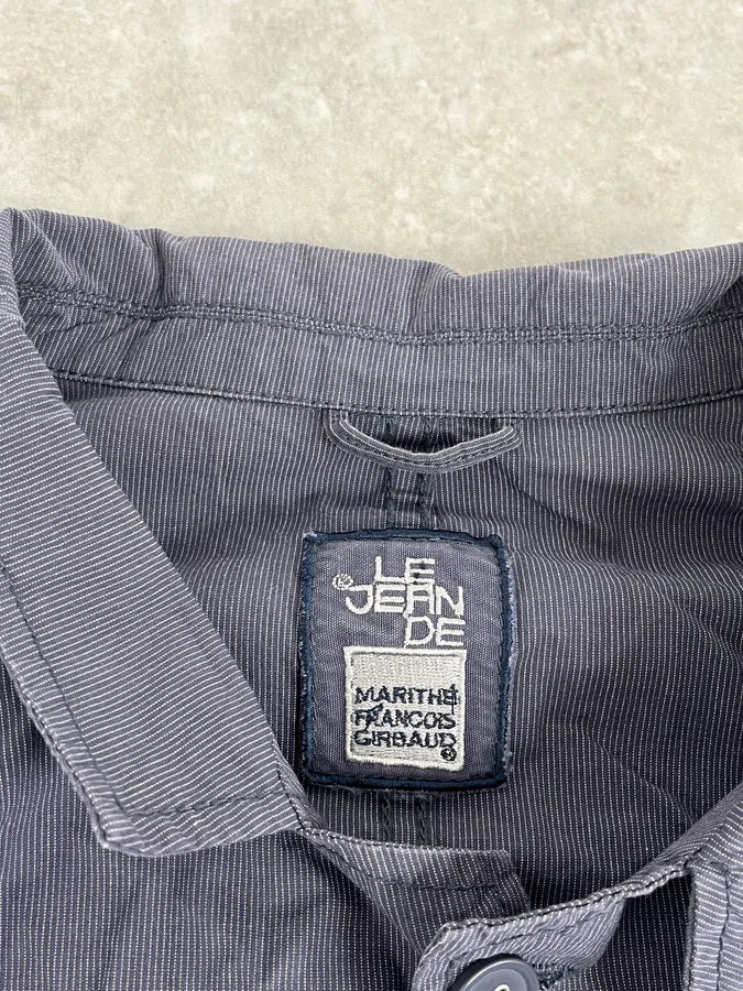 AW2008 Marithé + François Girbaud Navy Light Striped Classy Blazer Jacket GlnDtqF 6