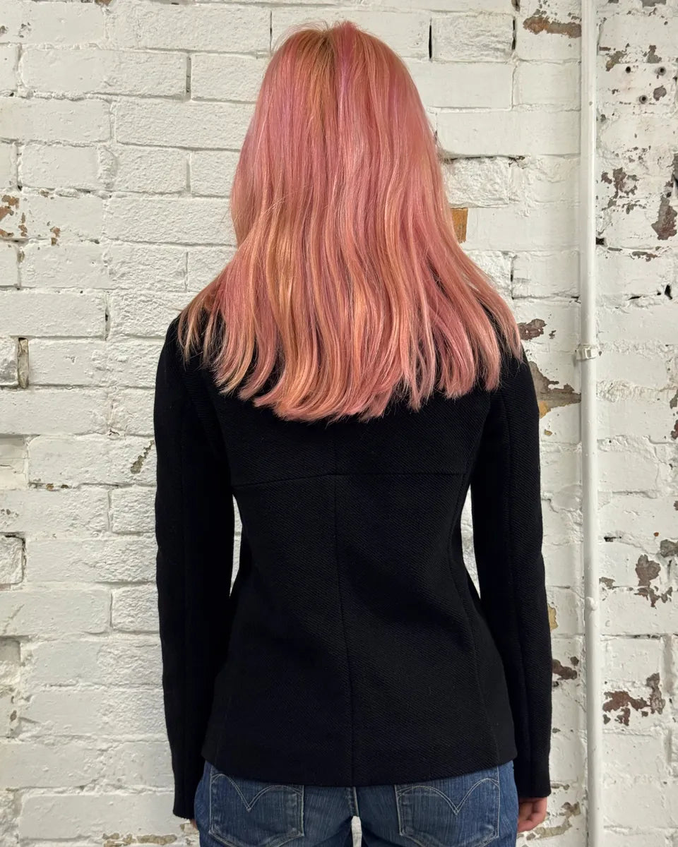 AW2008 Miu Miu Black Wool Double-Breasted Coat tSMMDnw 2