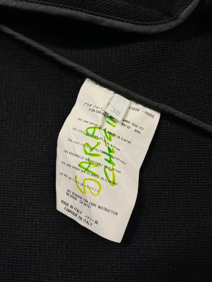 AW2008 Miu Miu Black Wool Double-Breasted Coat tSMMDnw 9