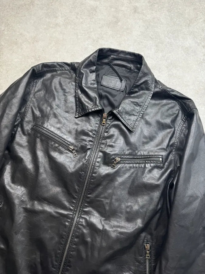 AW2008 Prada Black Classy Leather Jacket eCqSDym 4