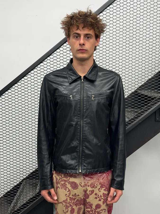 AW2008 Prada Black Classy Leather Jacket eCqSDym 2