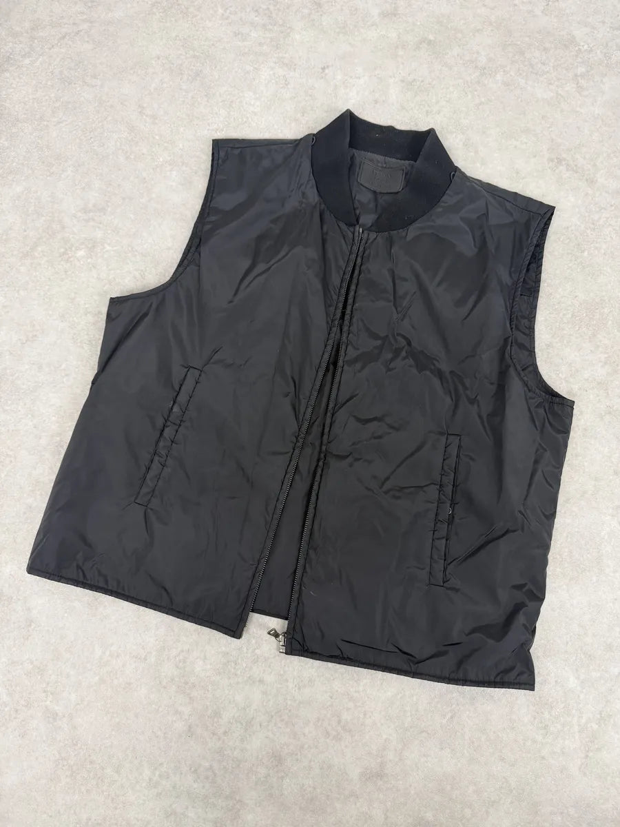 AW2008 Prada Black Nylon Light Vest Jacket bPGiupC 6