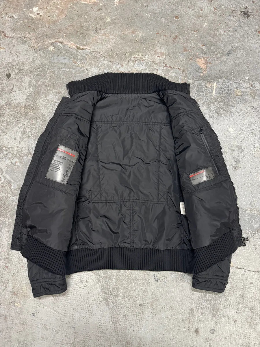 AW2008 Prada Black Nylon Utility Bomber Jacket (M/L) 2